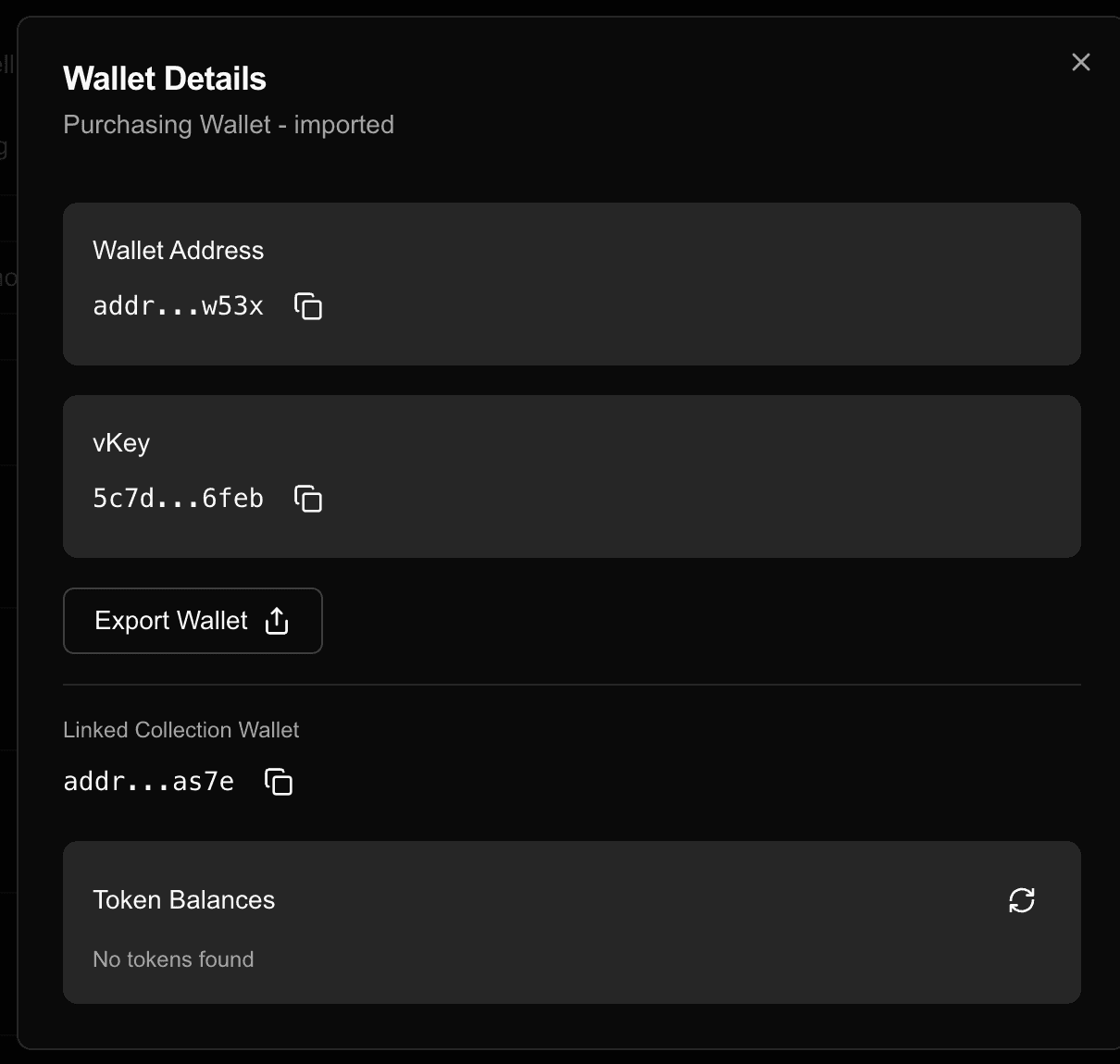 Wallet Management in the Admin Dashboard