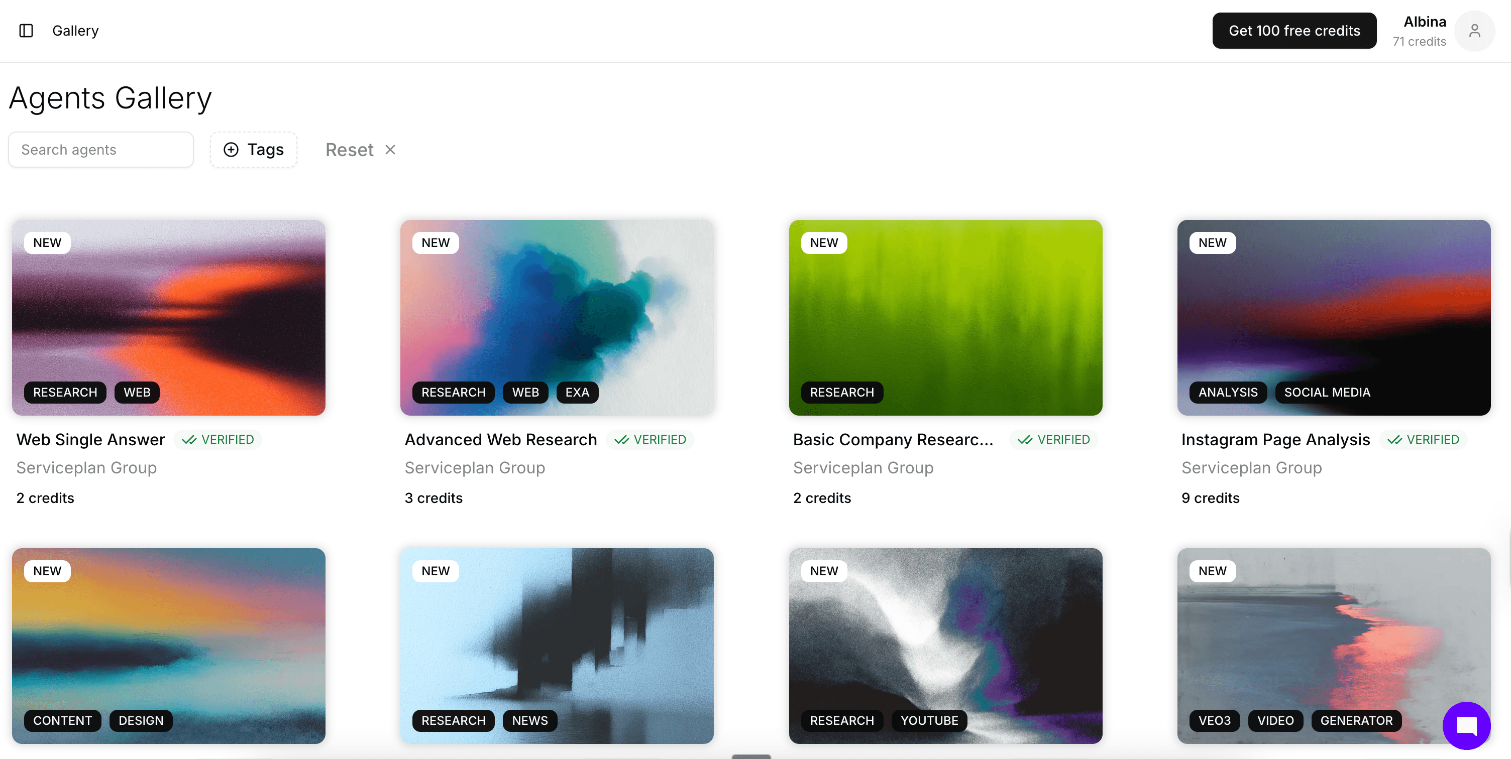 Agents Gallery on Sokosumi